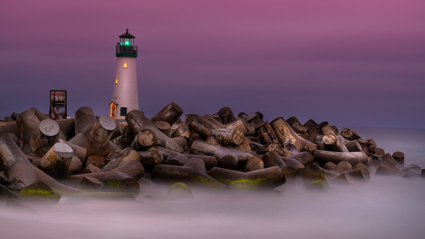 Leuchtturm, Wasser, Tower, Holz, Beacon. Wallpaper in 1366x768 Resolution