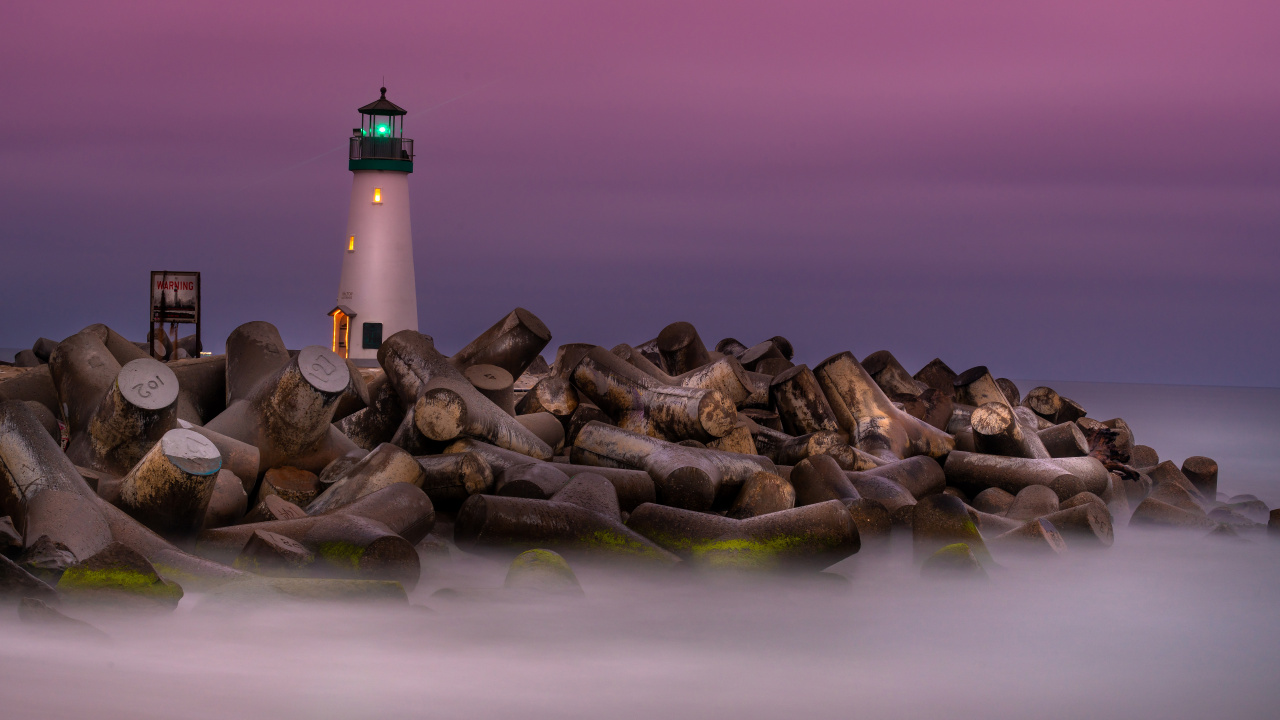 Lighthouse, Water, Tower, Wood, Beacon. Wallpaper in 1280x720 Resolution