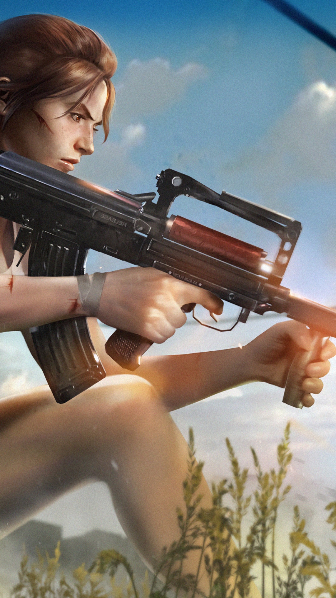 Garena Free Fire, 空气枪, 猎枪, 机枪, 射击游戏 壁纸 1080x1920 允许