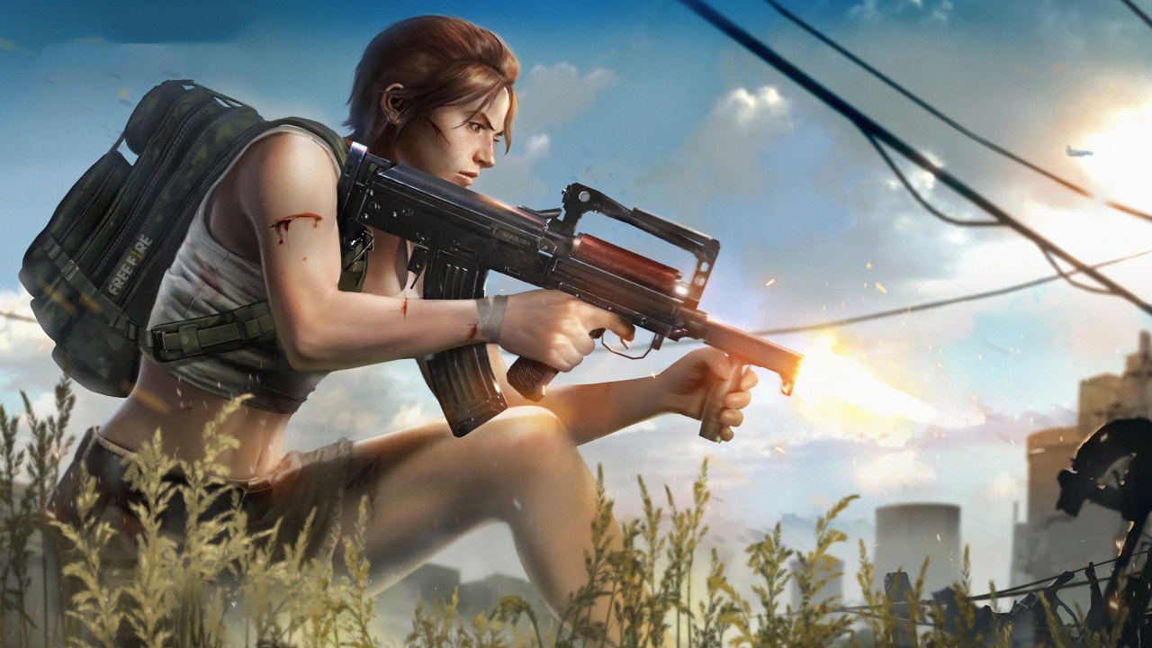 Garena Free Fire, 空气枪, 猎枪, 机枪, 射击游戏 壁纸 1280x720 允许