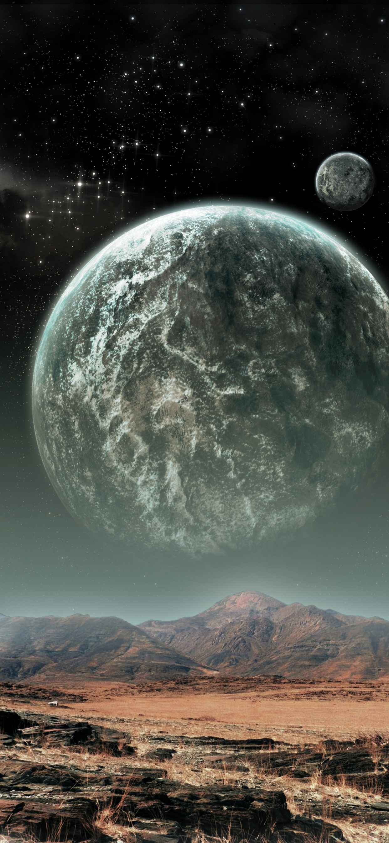 Montaña Verde y Marrón Bajo un Cielo Azul. Wallpaper in 1242x2688 Resolution