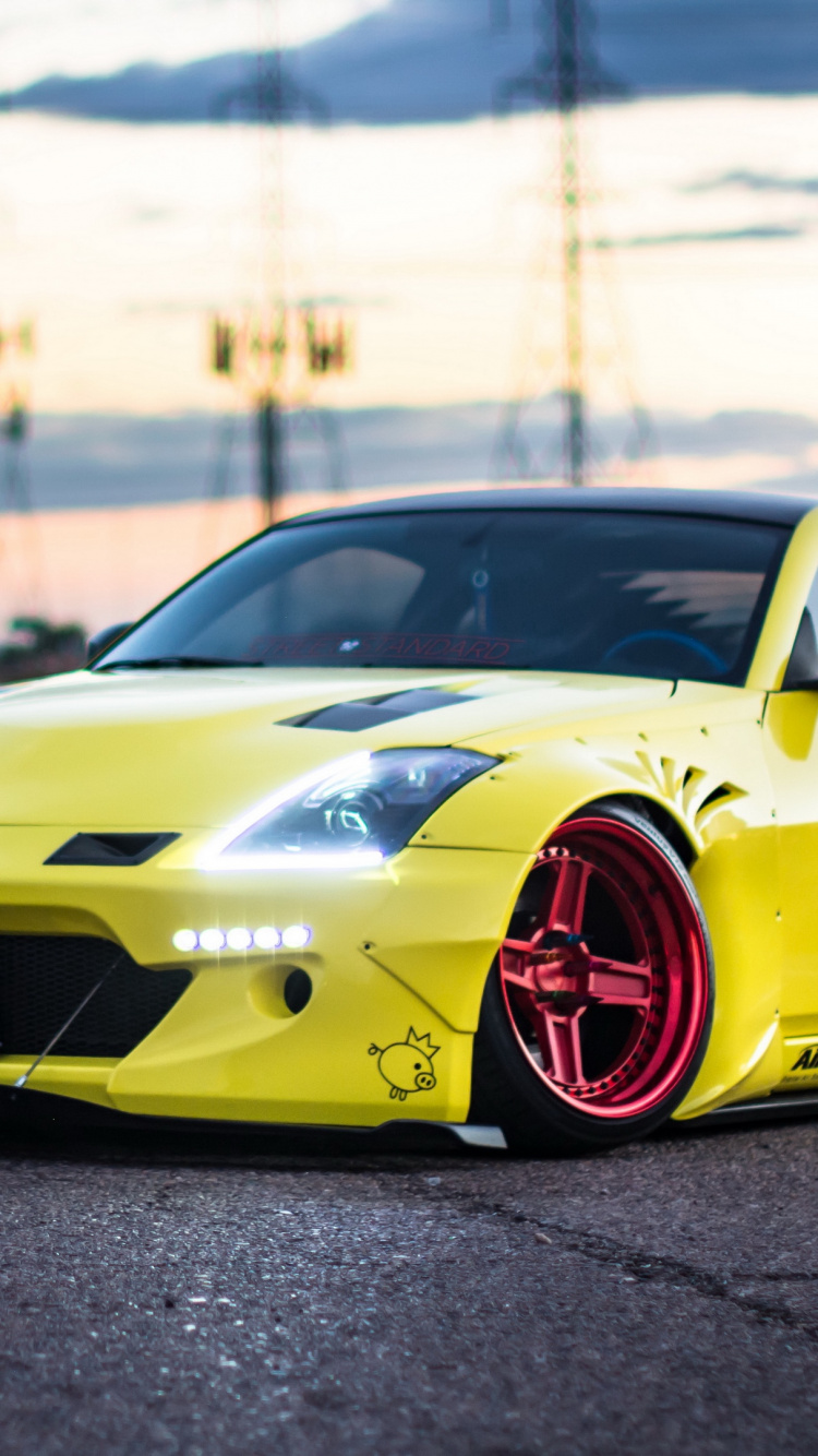 Yellow Lamborghini Aventador on Road During Daytime. Wallpaper in 750x1334 Resolution