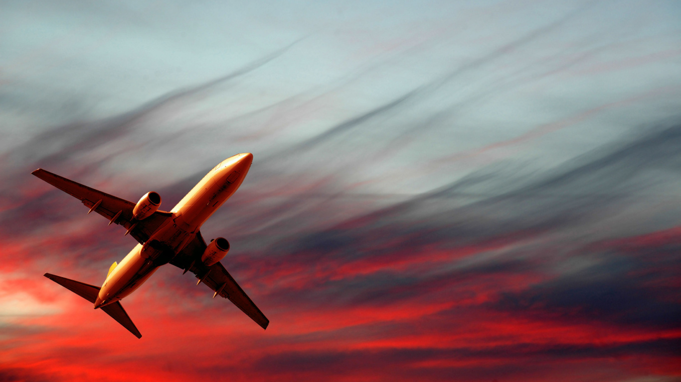 Weißes Flugzeug in Der Luft. Wallpaper in 1366x768 Resolution