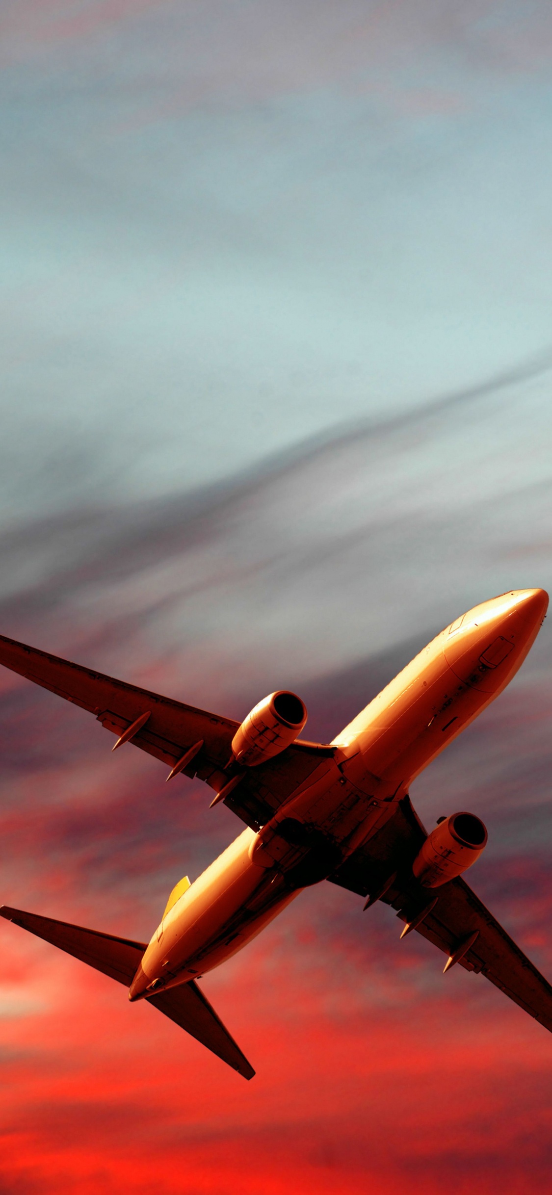 Avion Blanc Dans Les Airs. Wallpaper in 1125x2436 Resolution