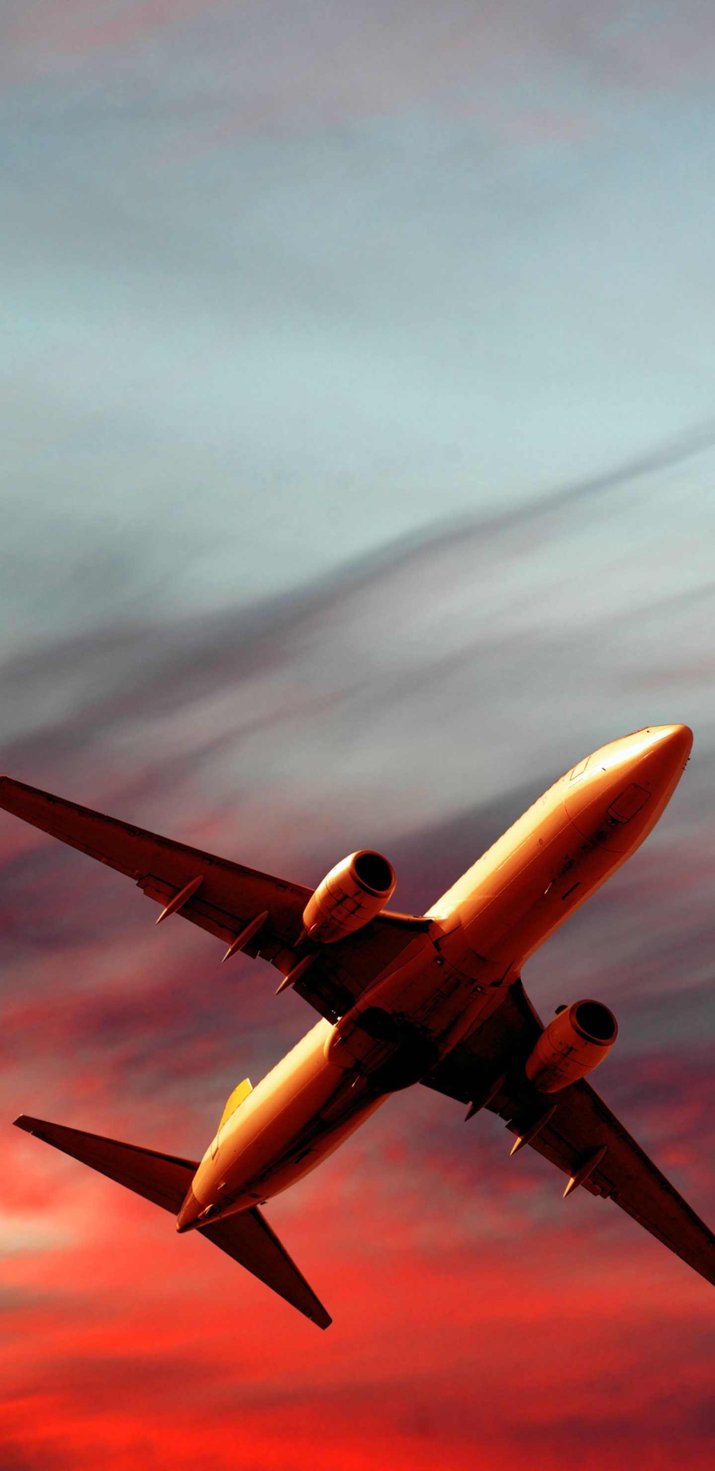 Avion Blanc Dans Les Airs. Wallpaper in 1440x2960 Resolution