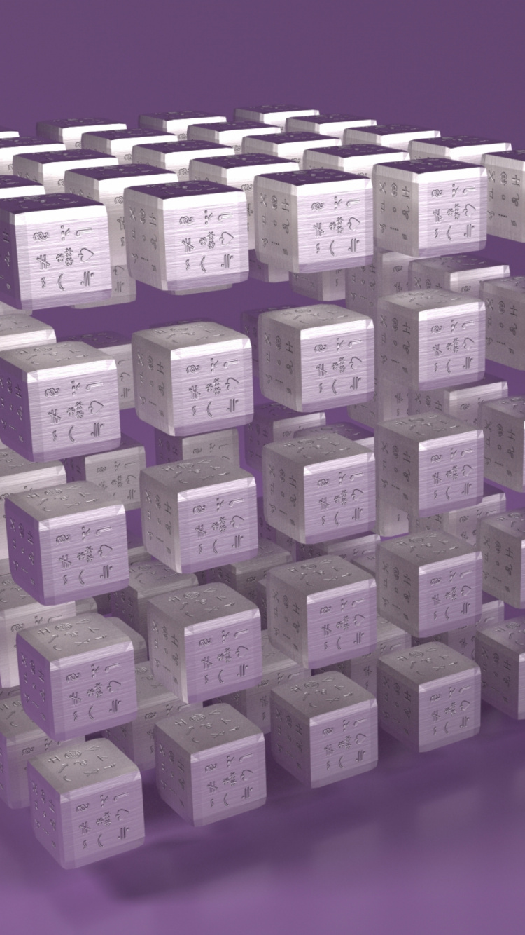 立方体, 紫色的, 矩形, 广场, 形状 壁纸 750x1334 允许