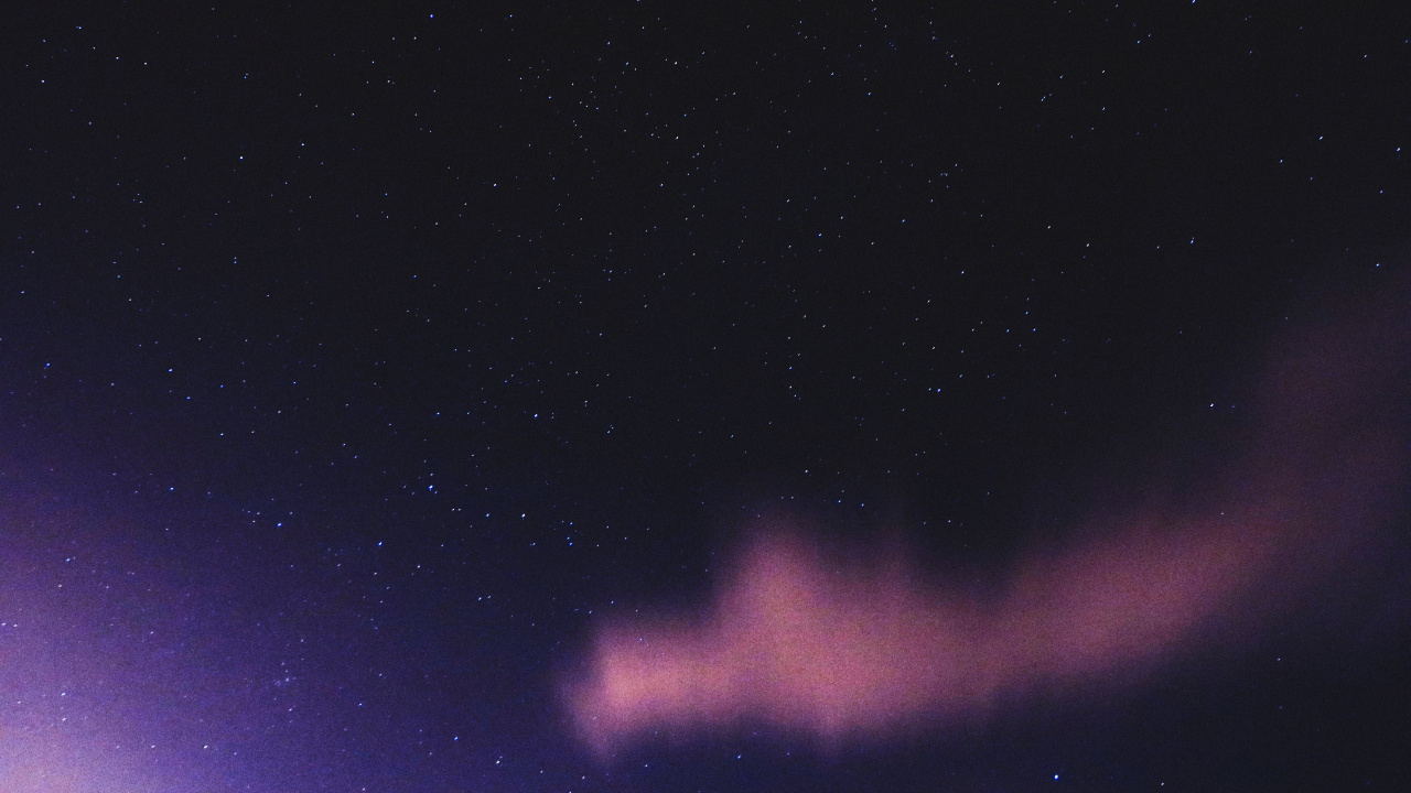 Atmosphere, Purple, Night, Aurora, Space. Wallpaper in 1280x720 Resolution