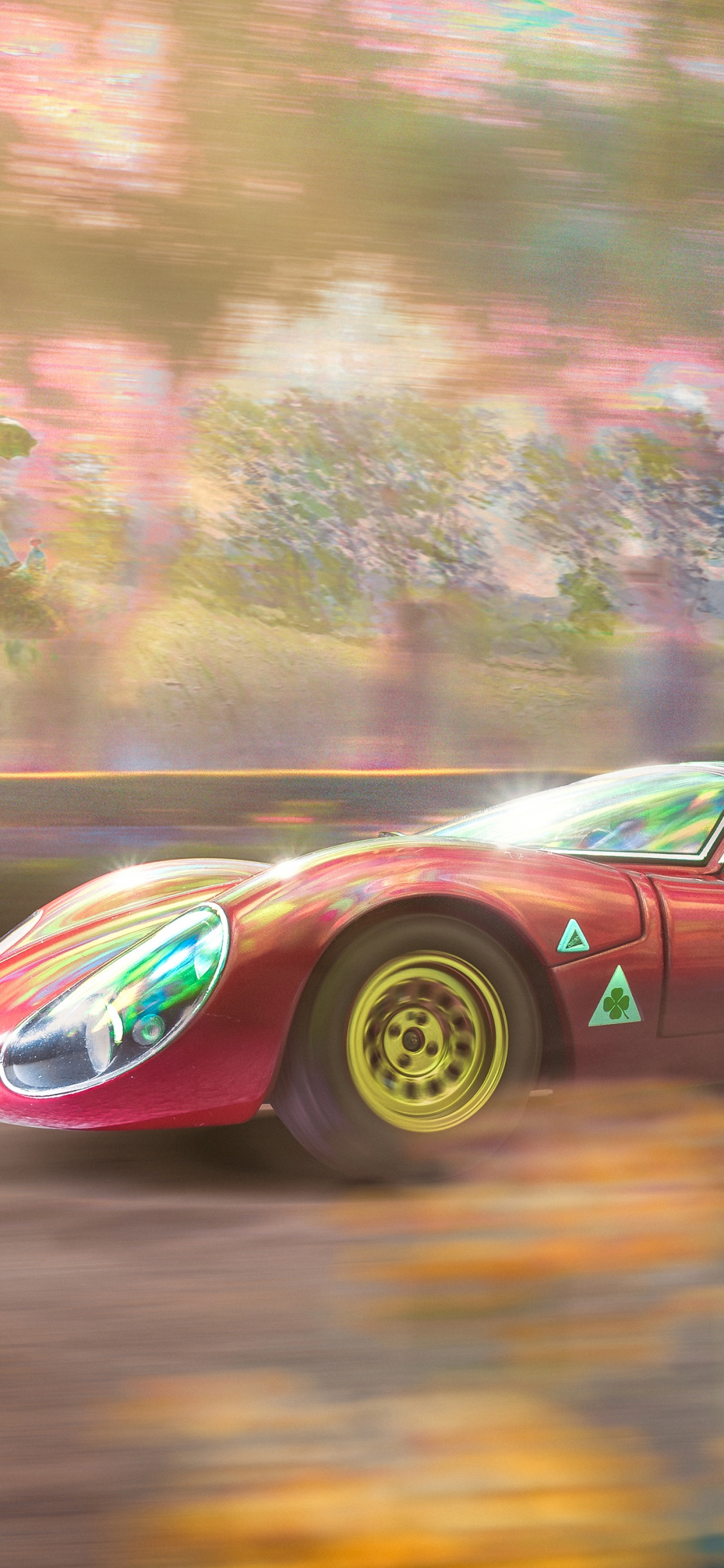 Porsche 911 Rojo en la Carretera. Wallpaper in 1125x2436 Resolution