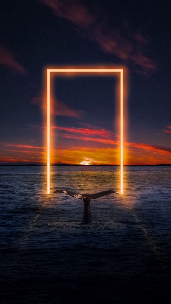 Horizon, Eau, Atmosphère, Afterglow, Lever. Wallpaper in 720x1280 Resolution