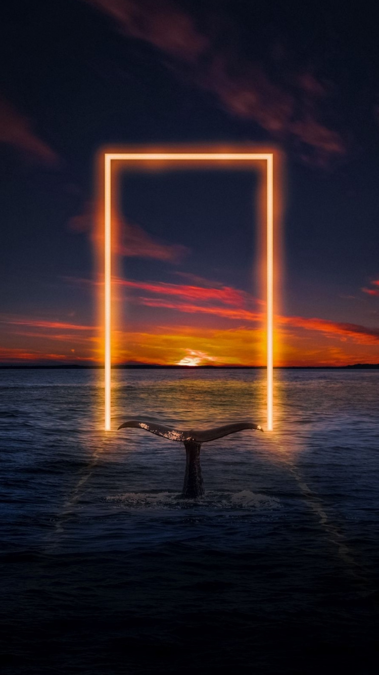 Horizont, Wasser, Cloud, Atmosphäre, Afterglow. Wallpaper in 750x1334 Resolution