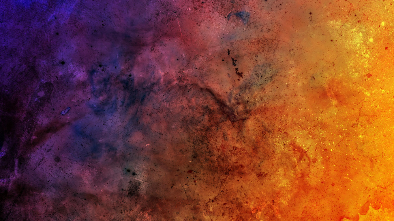 Blaugrüne Und Gelbe Abstrakte Malerei. Wallpaper in 1366x768 Resolution