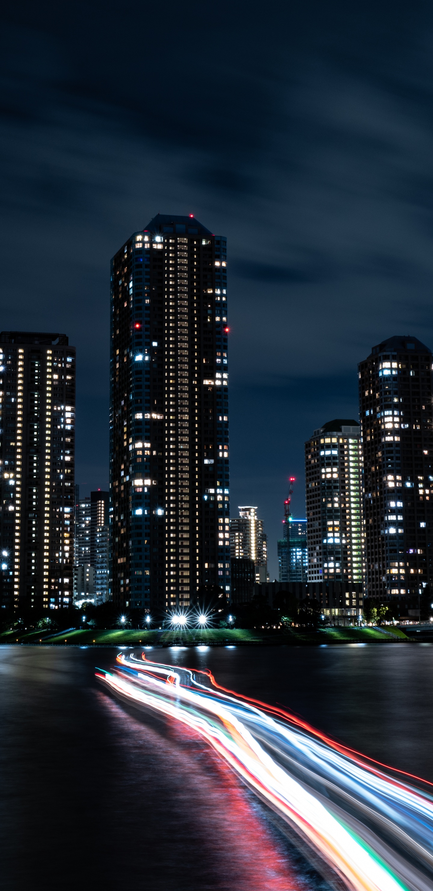 City Skyline During Night Time. Wallpaper in 1440x2960 Resolution