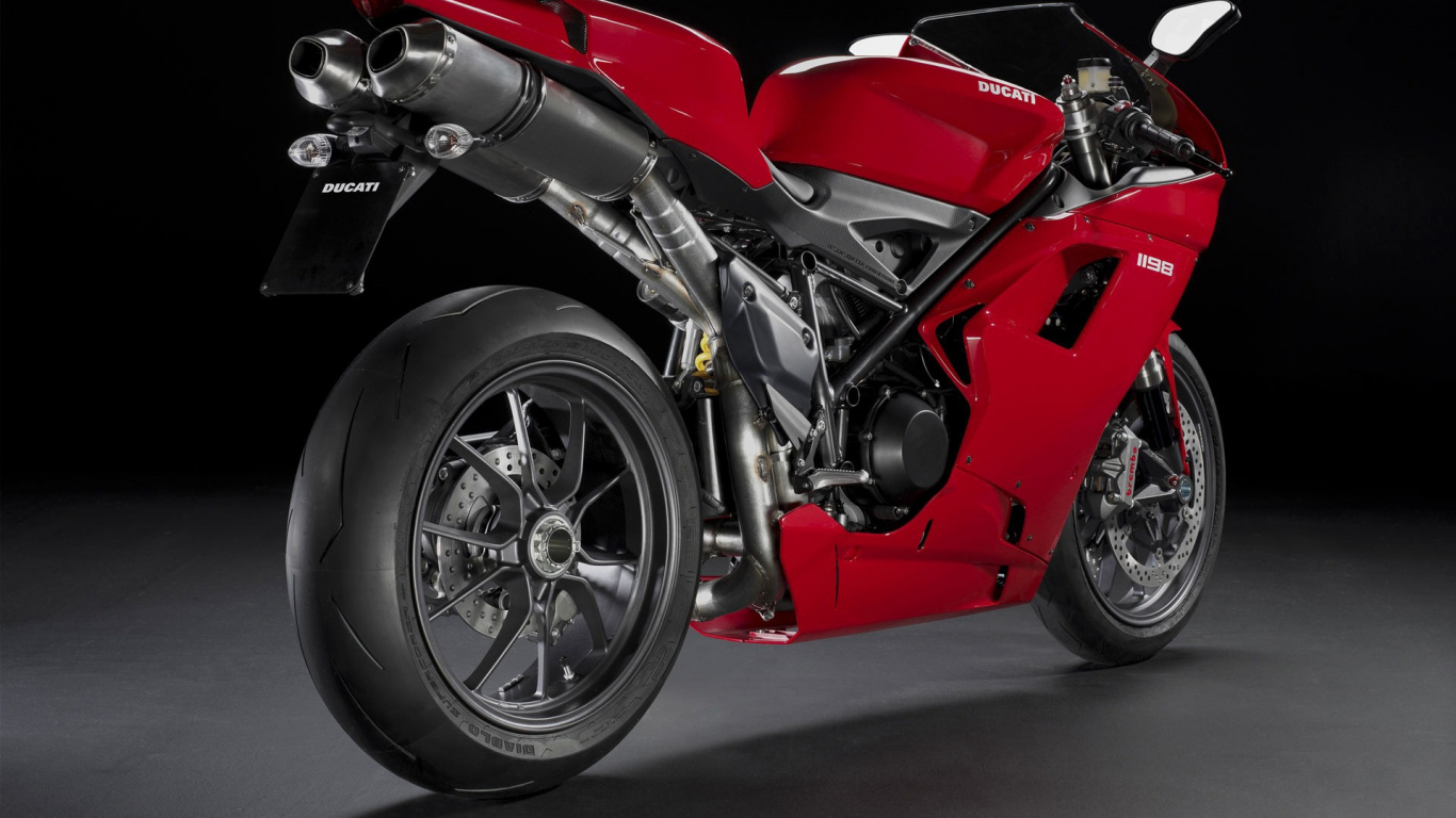 Red and Black Sports Bike. Wallpaper in 1366x768 Resolution