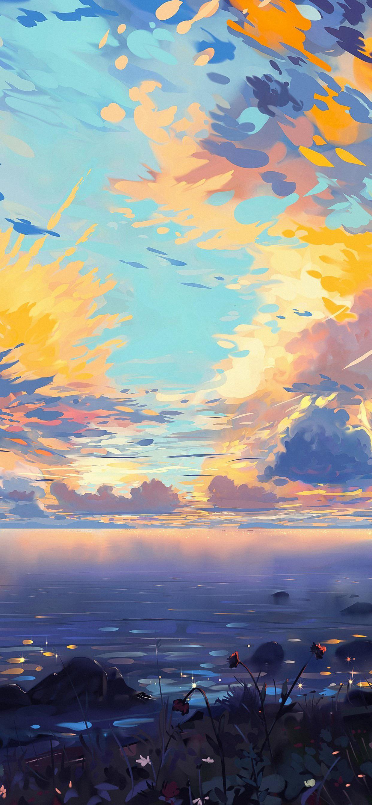 Anime cloud sky Stock Vector Images - Alamy