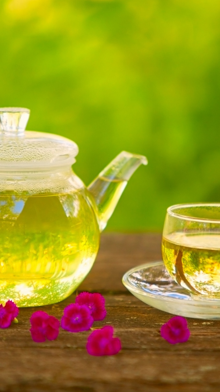 Green Tea, Tea, Cangkir, Flowering Tea, Saucer. Wallpaper in 720x1280 Resolution