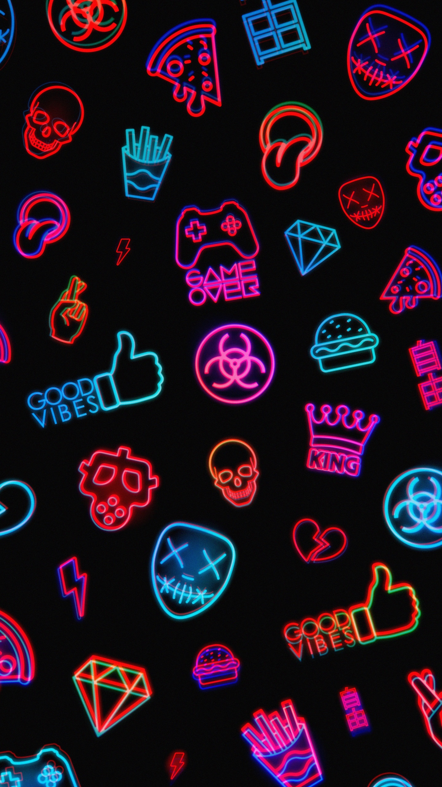 Apple, Light, Pink, Red, Line. Wallpaper in 1440x2560 Resolution