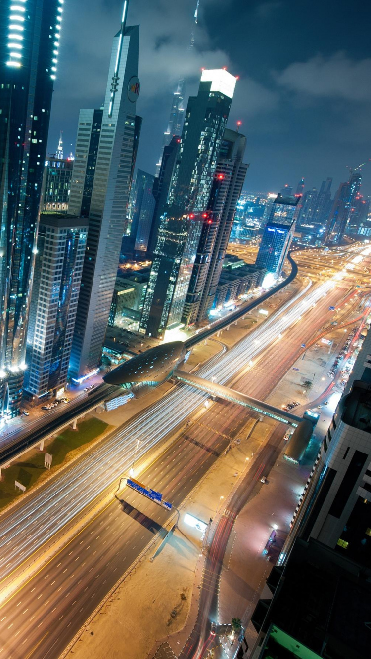 Time Lapse Photography of Cars on Road During Night Time. Wallpaper in 750x1334 Resolution