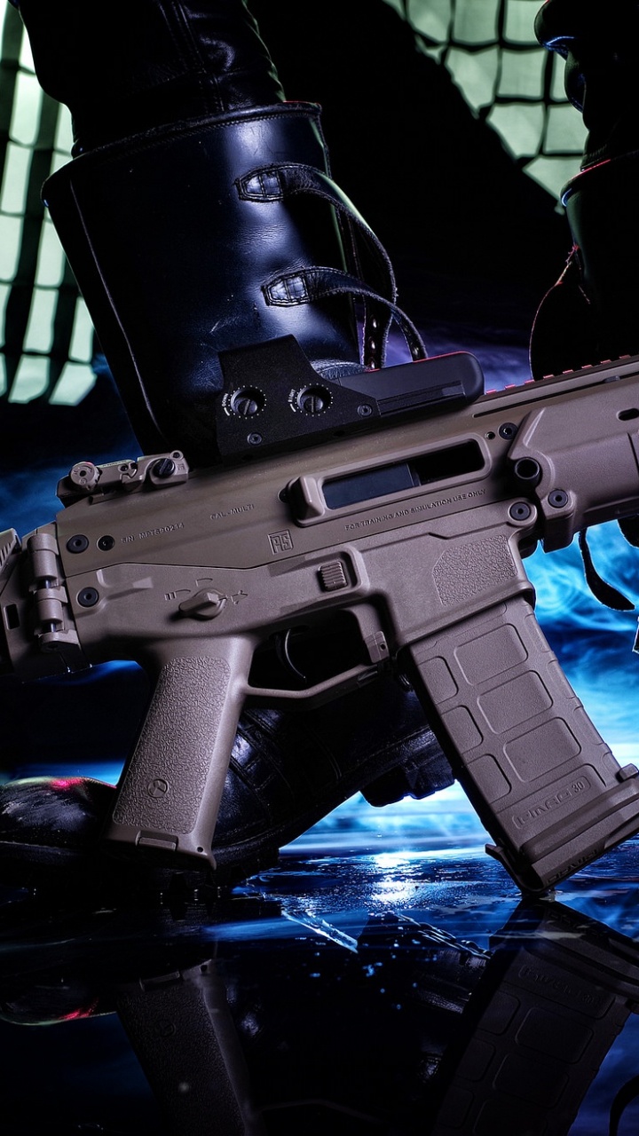 Firearm, Gun, Assault Rifle, Airsoft, Airsoft Gun. Wallpaper in 720x1280 Resolution