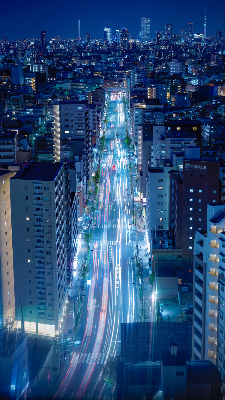 High Rise Buildings During Night Time. Wallpaper in 750x1334 Resolution