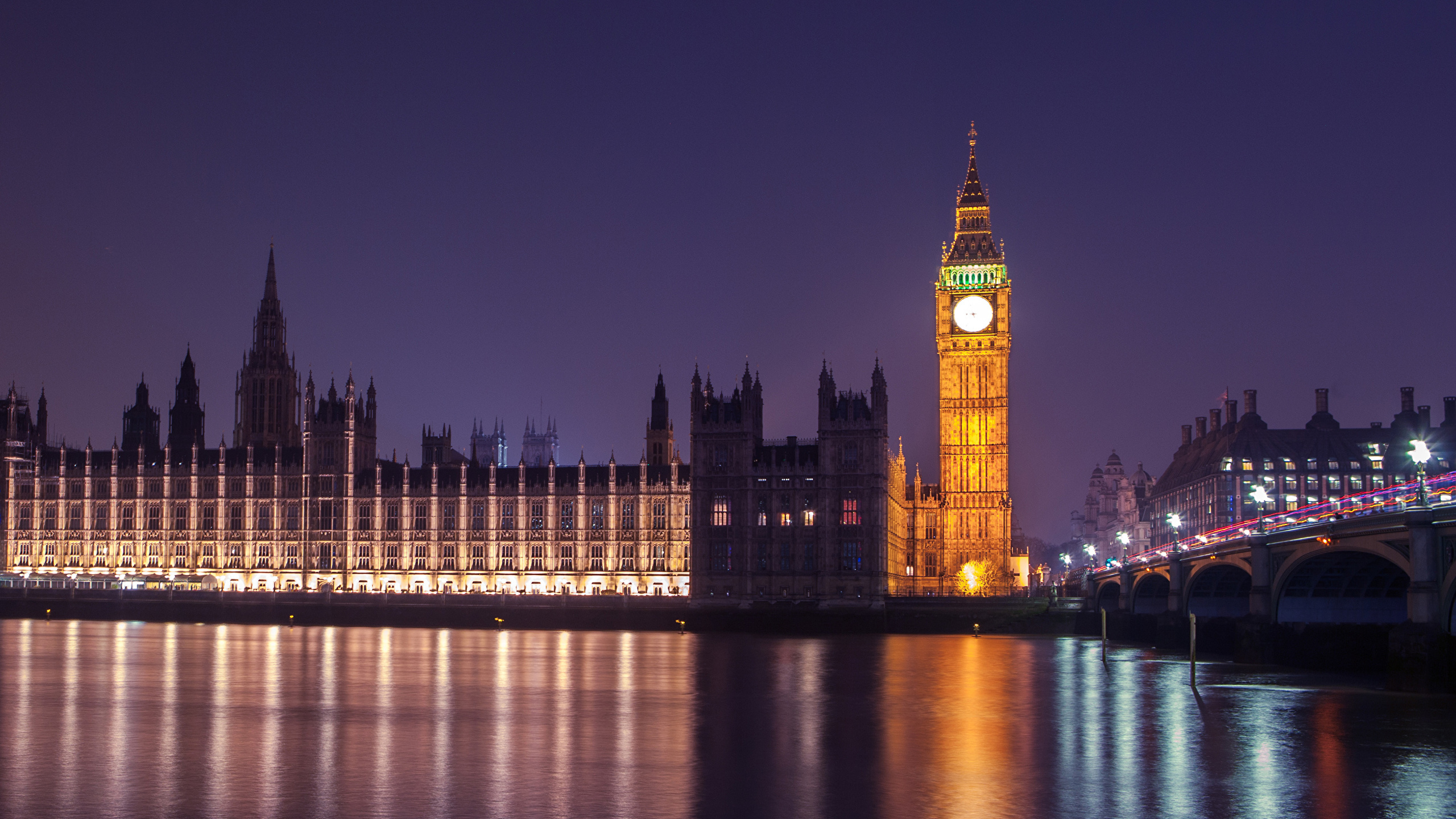 Big Ben de Londres Durante la Noche. Wallpaper in 2560x1440 Resolution