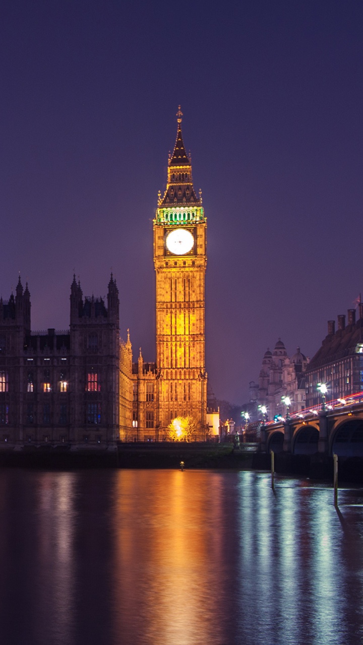 Big Ben London Während Der Nachtzeit. Wallpaper in 720x1280 Resolution