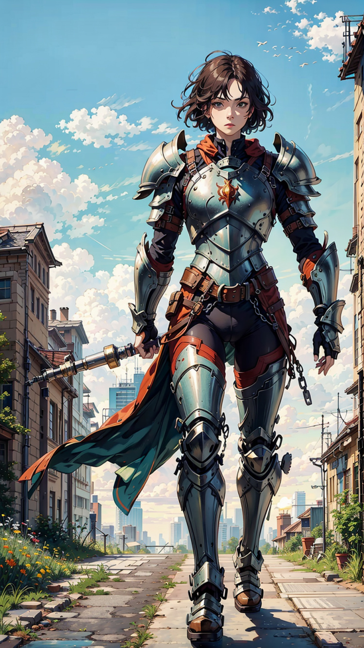 Frau Krieger, Illustration, Zeichentrickfilm, Action-Figur, Rüstung. Wallpaper in 750x1334 Resolution