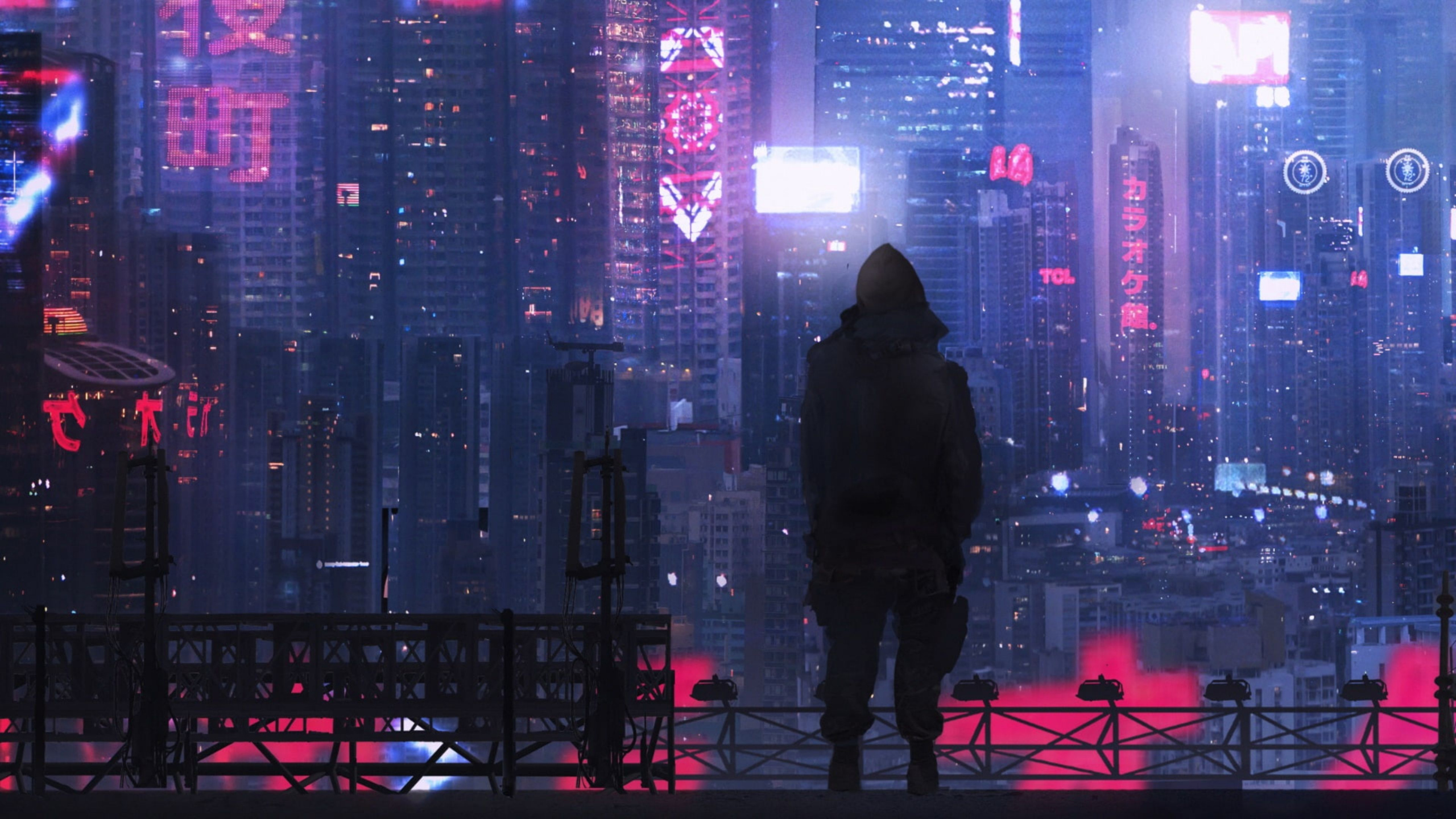 Cyberpunk, Cyberpunk 2077, Cyberpunk 2020, Magenta, Purple. Wallpaper in 2560x1440 Resolution
