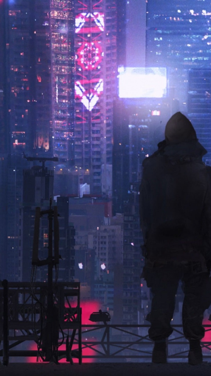 Cyberpunk, Cyberpunk 2077, Cyberpunk 2020, Magenta, Purple. Wallpaper in 720x1280 Resolution