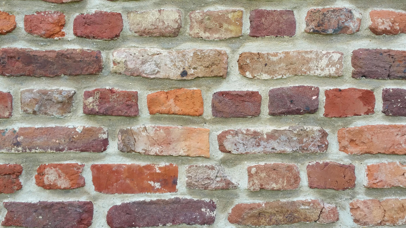 Mur de Briques Marron et Blanc. Wallpaper in 1366x768 Resolution