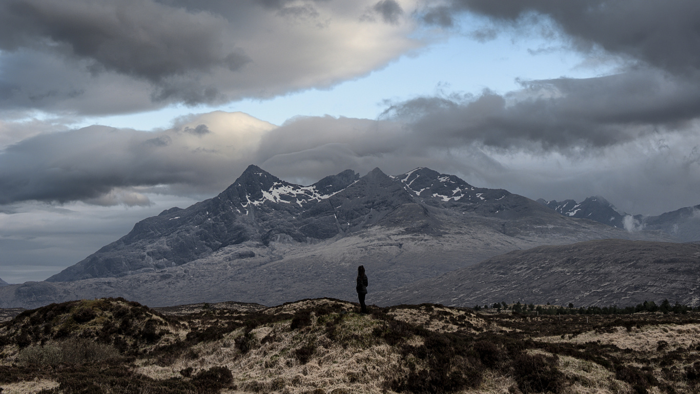 Skye, Cloud, Highland, Mountainous Landforms, Mountain. Wallpaper in 1366x768 Resolution