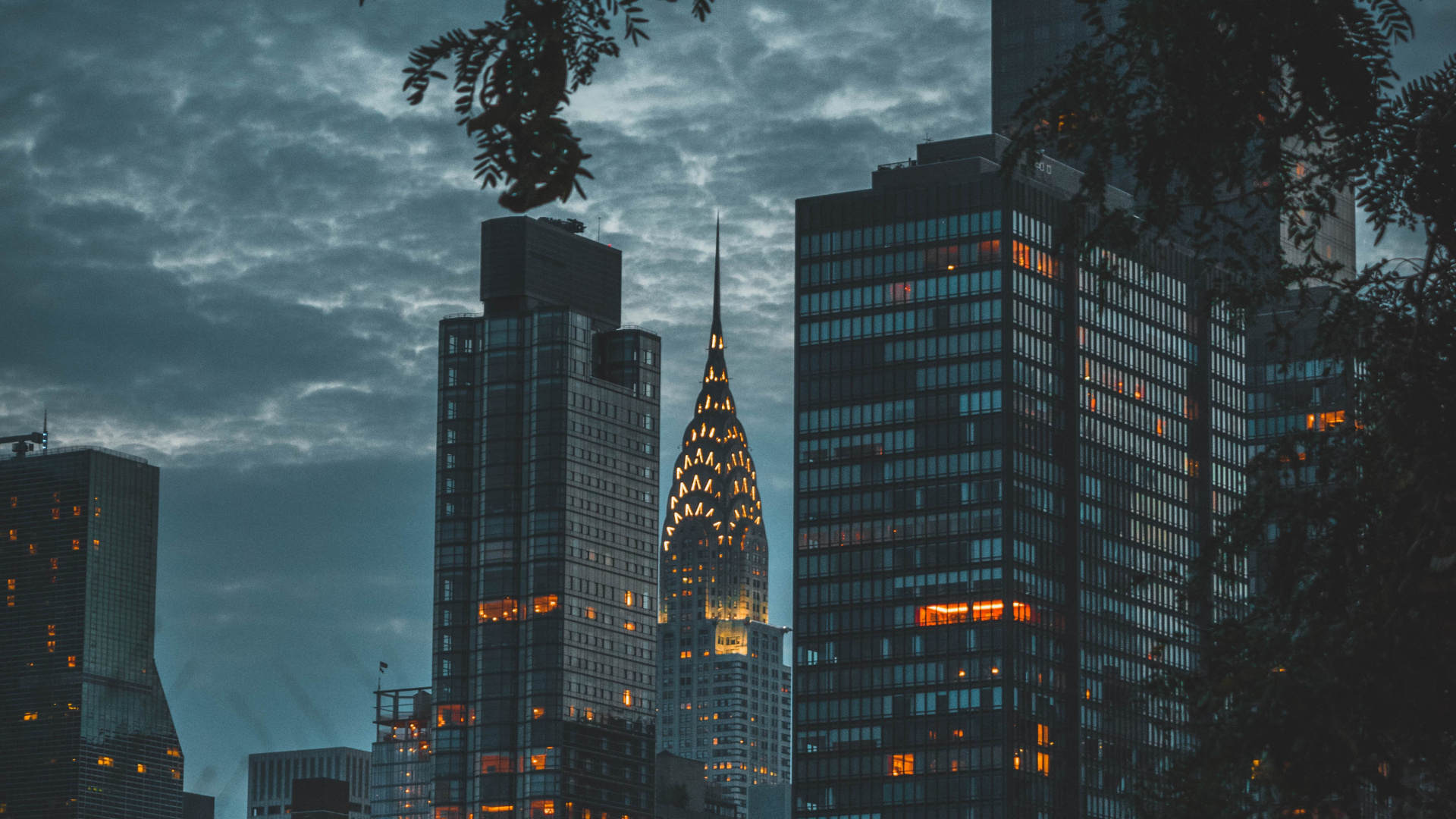 High Rise Buildings Under Gray Clouds. Wallpaper in 1920x1080 Resolution