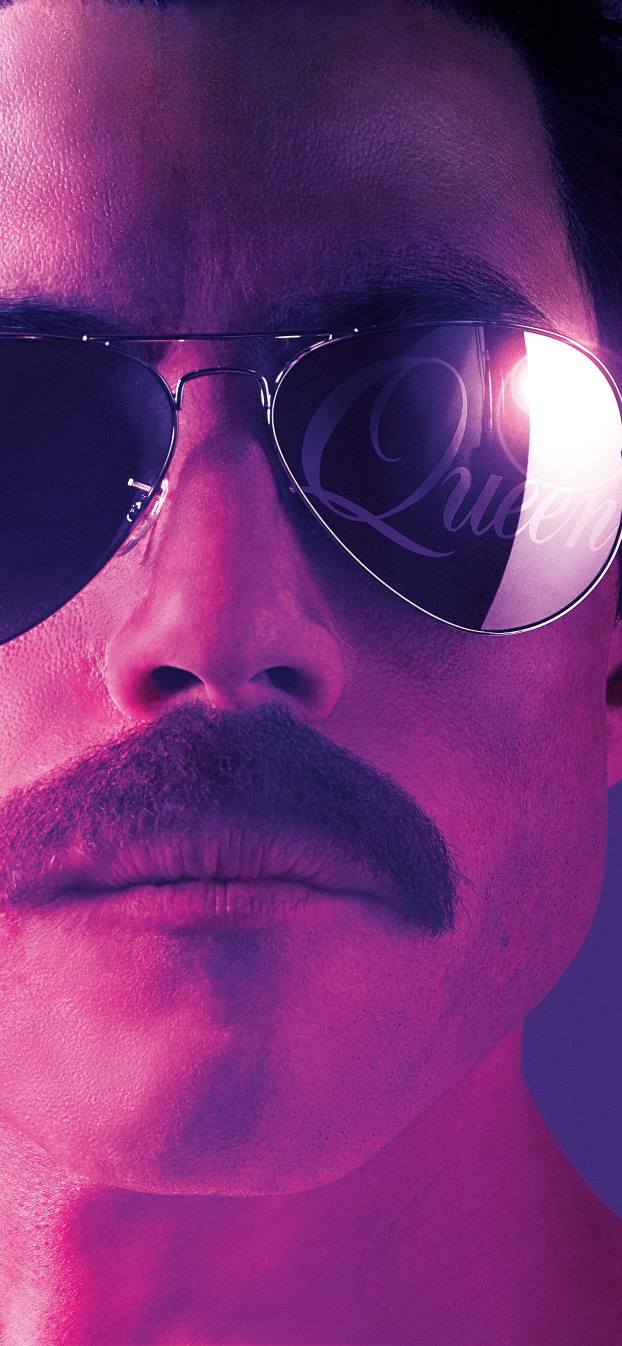 弗雷迪汞, 波希米亚的狂想曲, 女王, 太阳镜, 紫色的 壁纸 1242x2688 允许