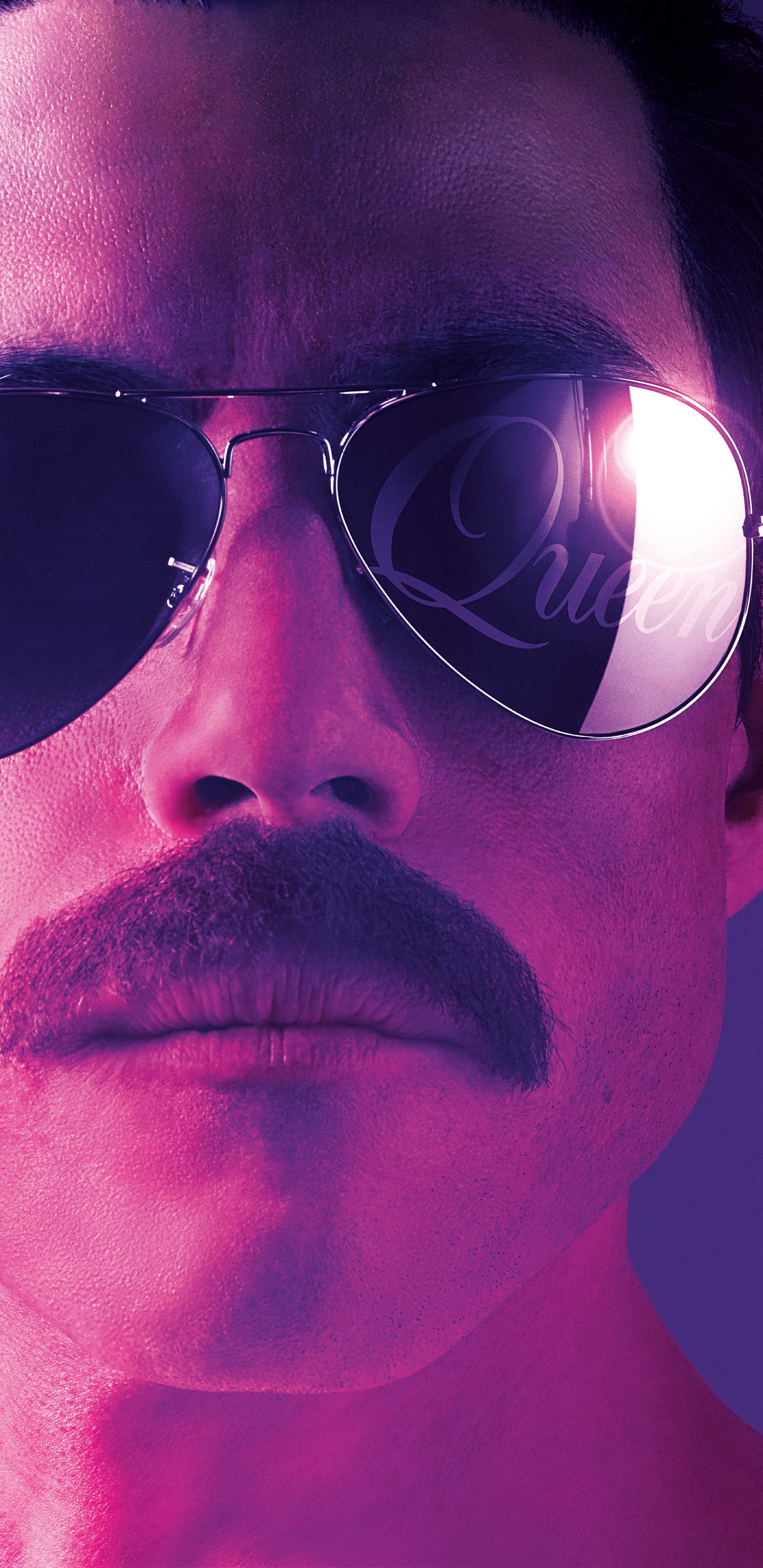 Woman Wearing Black Sunglasses With Purple and Blue Eyes. Wallpaper in 1440x2960 Resolution