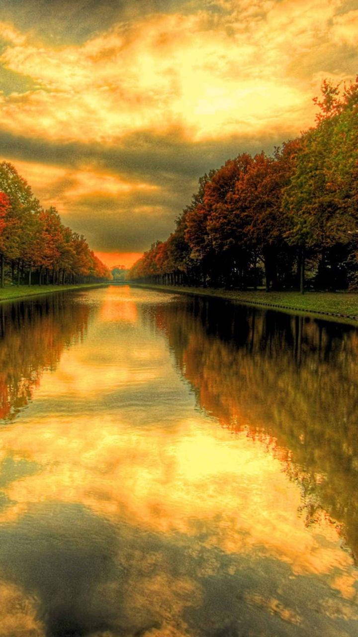 Green Trees Beside River Under Cloudy Sky During Daytime. Wallpaper in 720x1280 Resolution