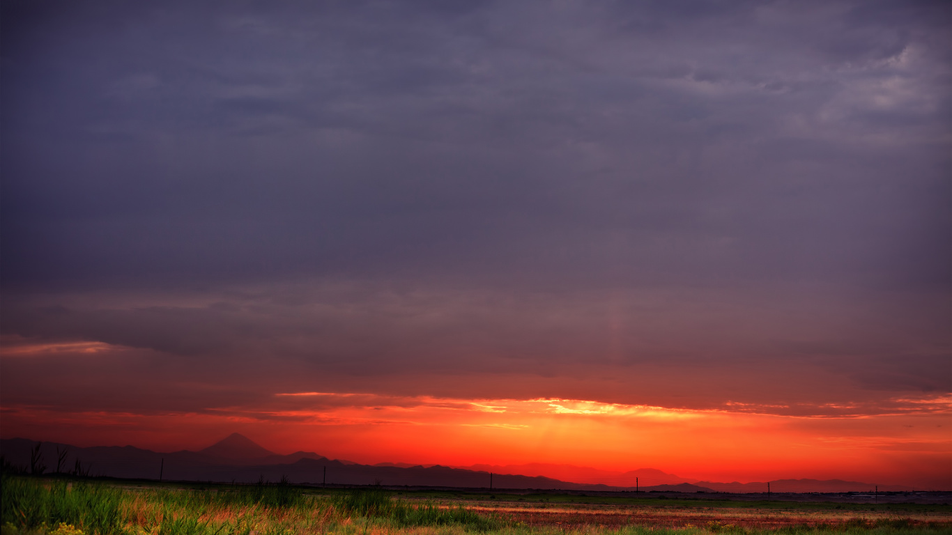 Nature, Afterglow, Paysage Naturel, Prairie, Plaine. Wallpaper in 1366x768 Resolution