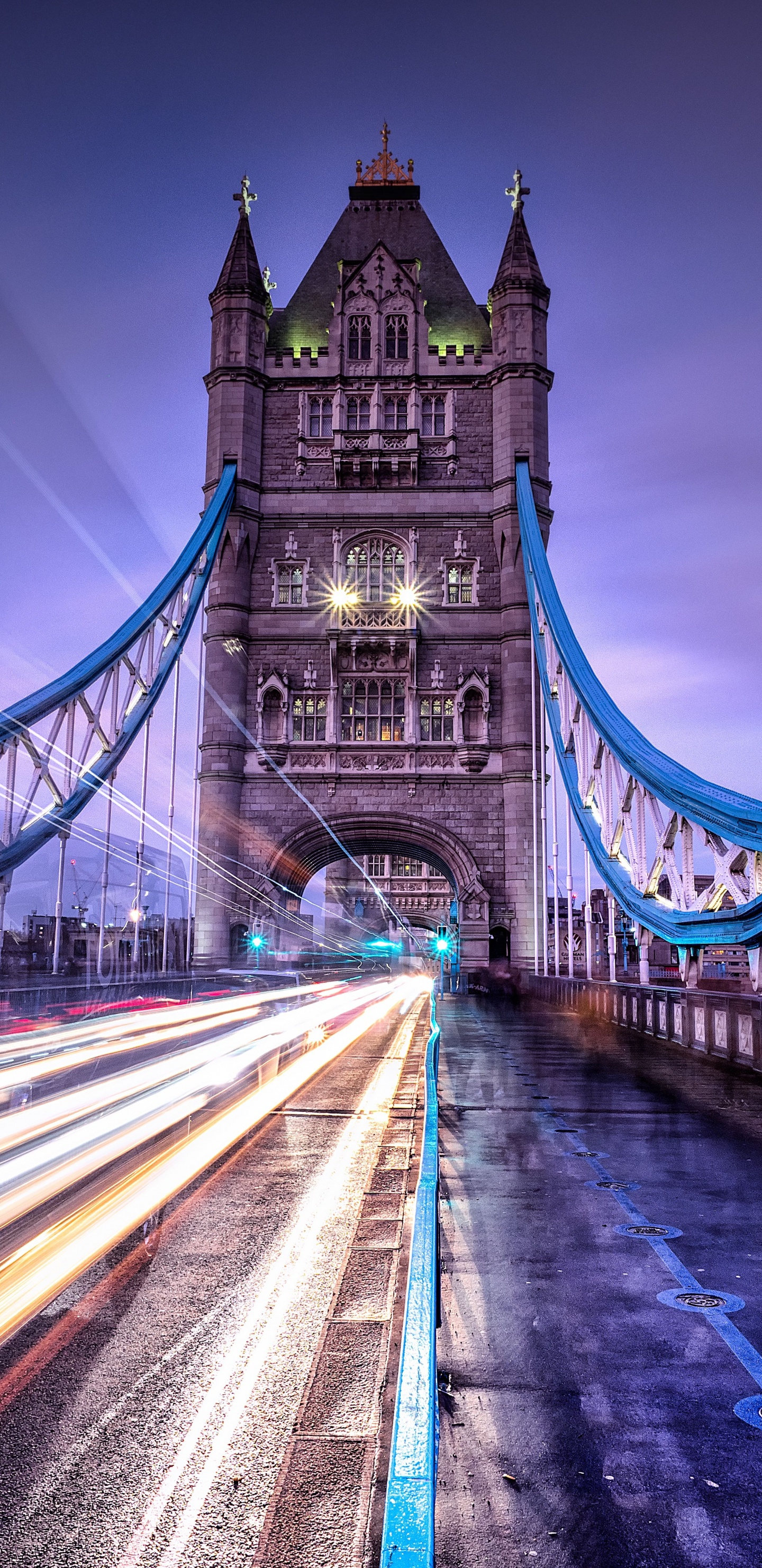 Time Lapse Photography of Bridge During Night Time. Wallpaper in 1440x2960 Resolution