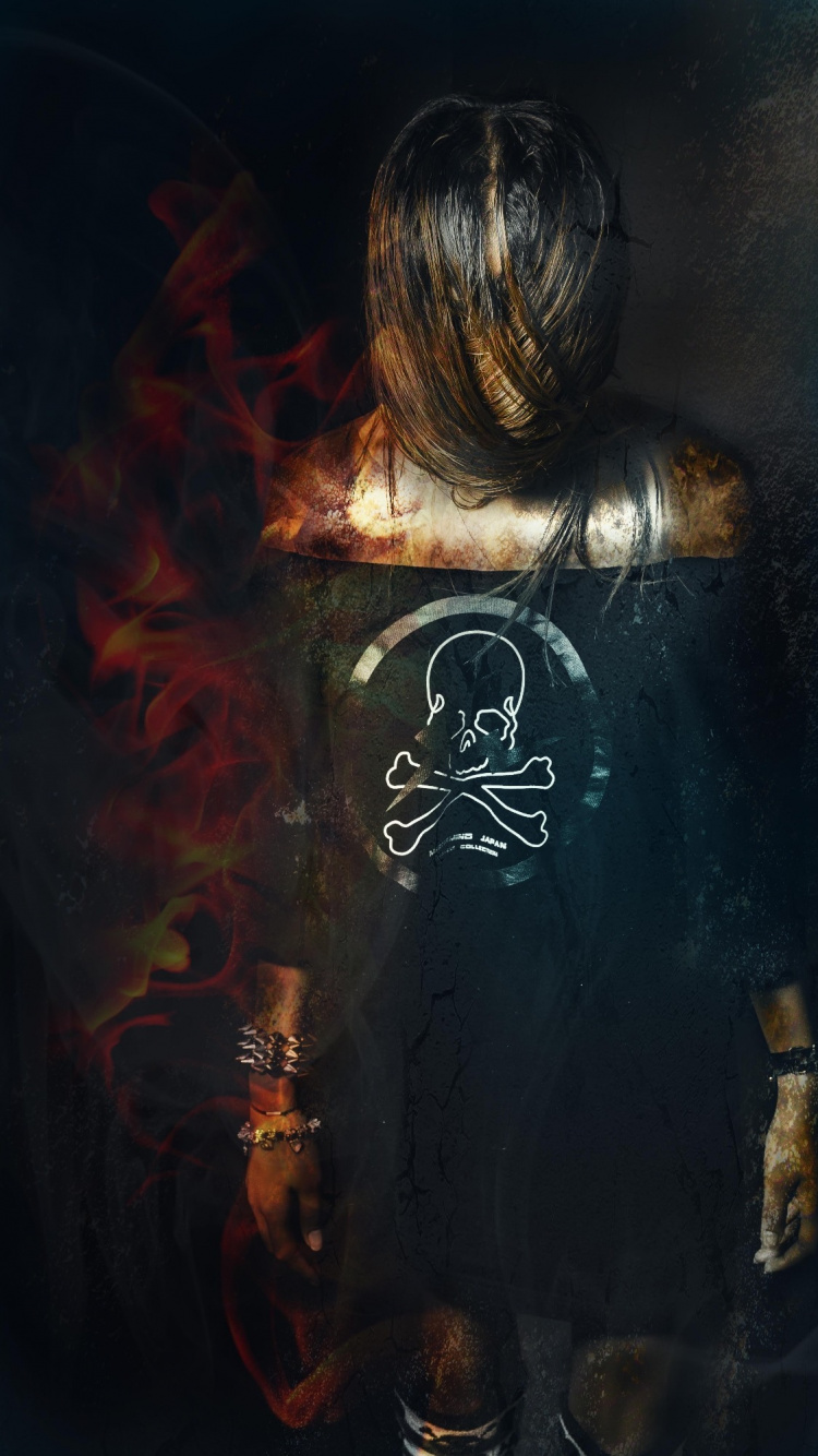 Obscurité, Art, Les Cheveux Longs, Artiste, Porte. Wallpaper in 750x1334 Resolution