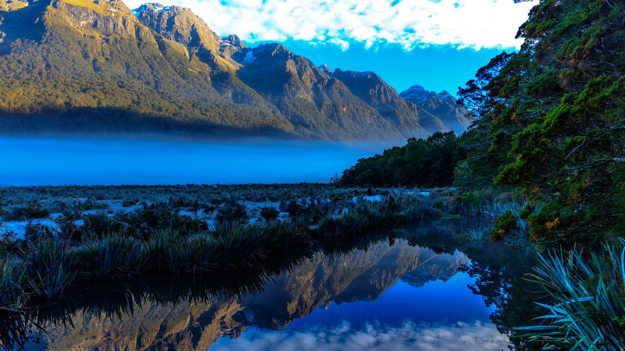 Nature, Natural Landscape, Mountain, Reflection, Mountainous Landforms. Wallpaper in 1280x720 Resolution