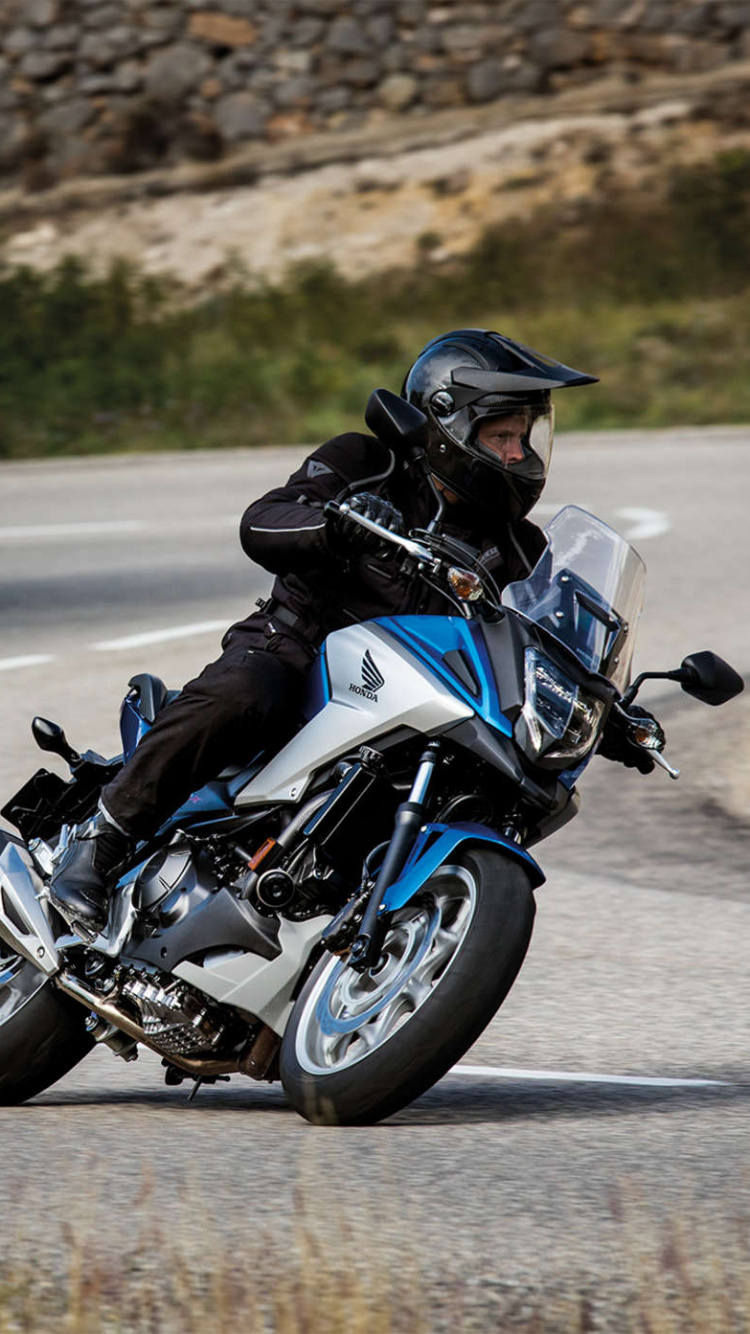 Man in Black Jacket Riding on Black Motorcycle on Road During Daytime. Wallpaper in 750x1334 Resolution
