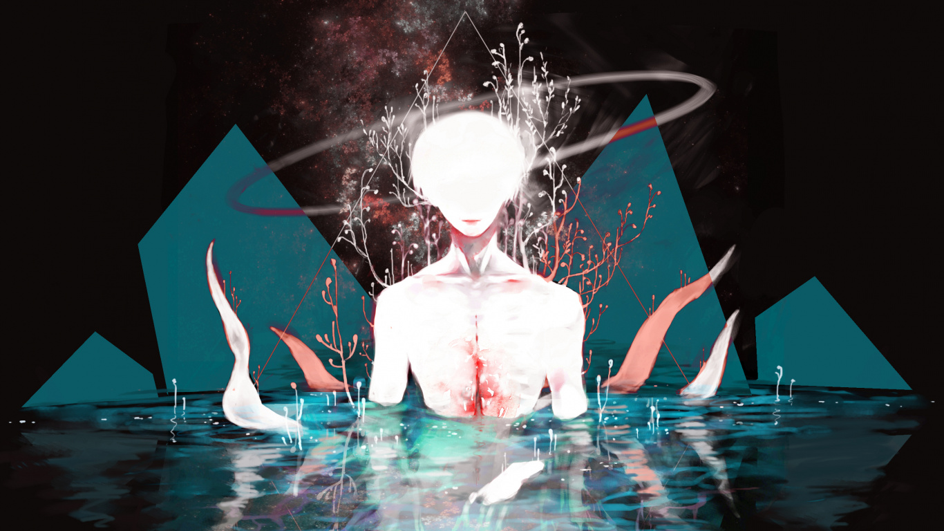 Mujer Con Camisa de Vestir Blanca y Pantalón Negro de Pie Sobre el Agua. Wallpaper in 1366x768 Resolution