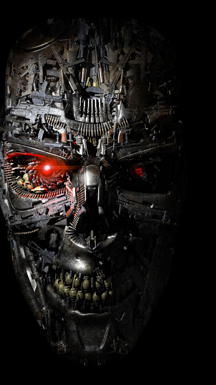 Schwarzer Und Roter Totenkopf Mit Schwarzem Hintergrund. Wallpaper in 750x1334 Resolution