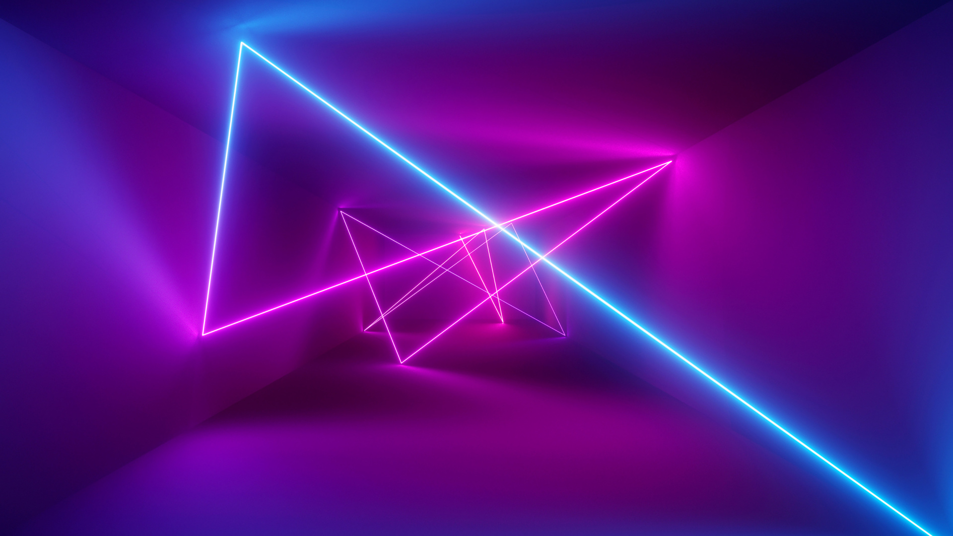 Neon Lighting, Purple, Violet, Visual Effect Lighting, Triangle. Wallpaper in 1920x1080 Resolution