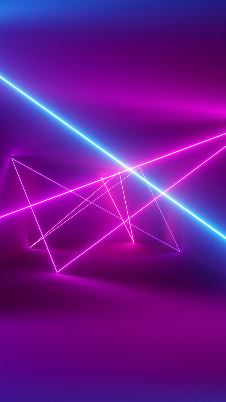 Neon Lighting, Purple, Violet, Visual Effect Lighting, Triangle. Wallpaper in 750x1334 Resolution