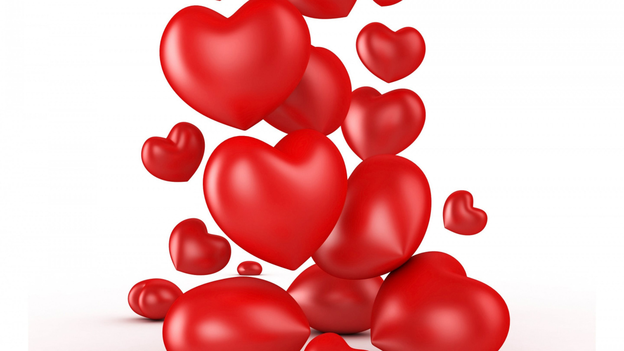 Heart, Red, Valentines Day, Love, Corazones Rojos de San Valentin. Wallpaper in 1280x720 Resolution
