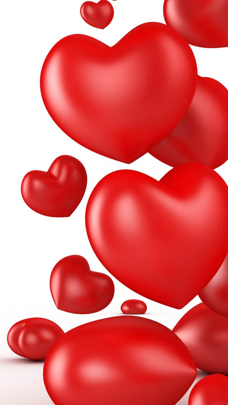 Heart, Red, Valentines Day, Love, Corazones Rojos de San Valentin. Wallpaper in 750x1334 Resolution