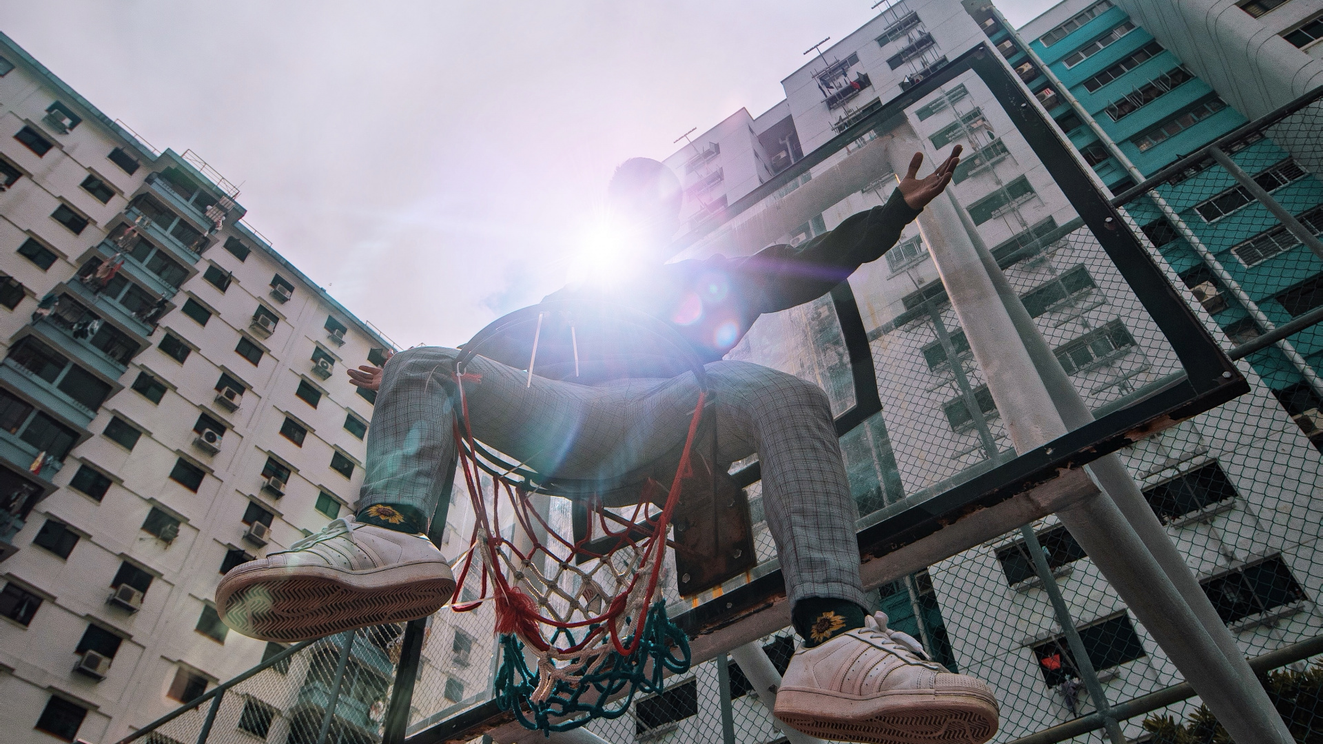 Woman in Black and Red Dress Standing on Brown Wooden Ladder During Daytime. Wallpaper in 1920x1080 Resolution