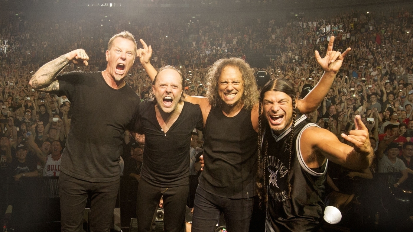Metallica, 硬连线的自我毁灭, 重金属, 性能, 人群 壁纸 1366x768 允许