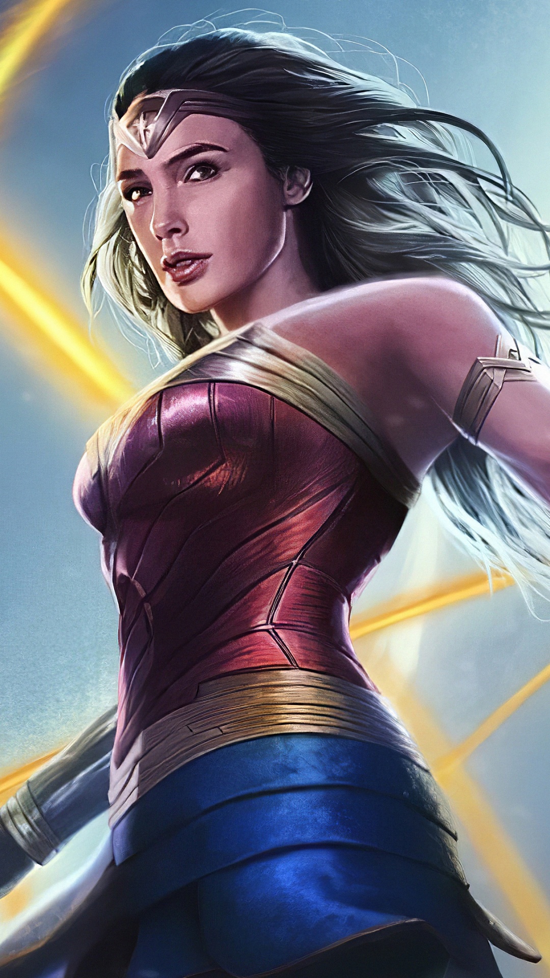 Woman in Red Long Sleeve Shirt and Blue Denim Jeans. Wallpaper in 1080x1920 Resolution