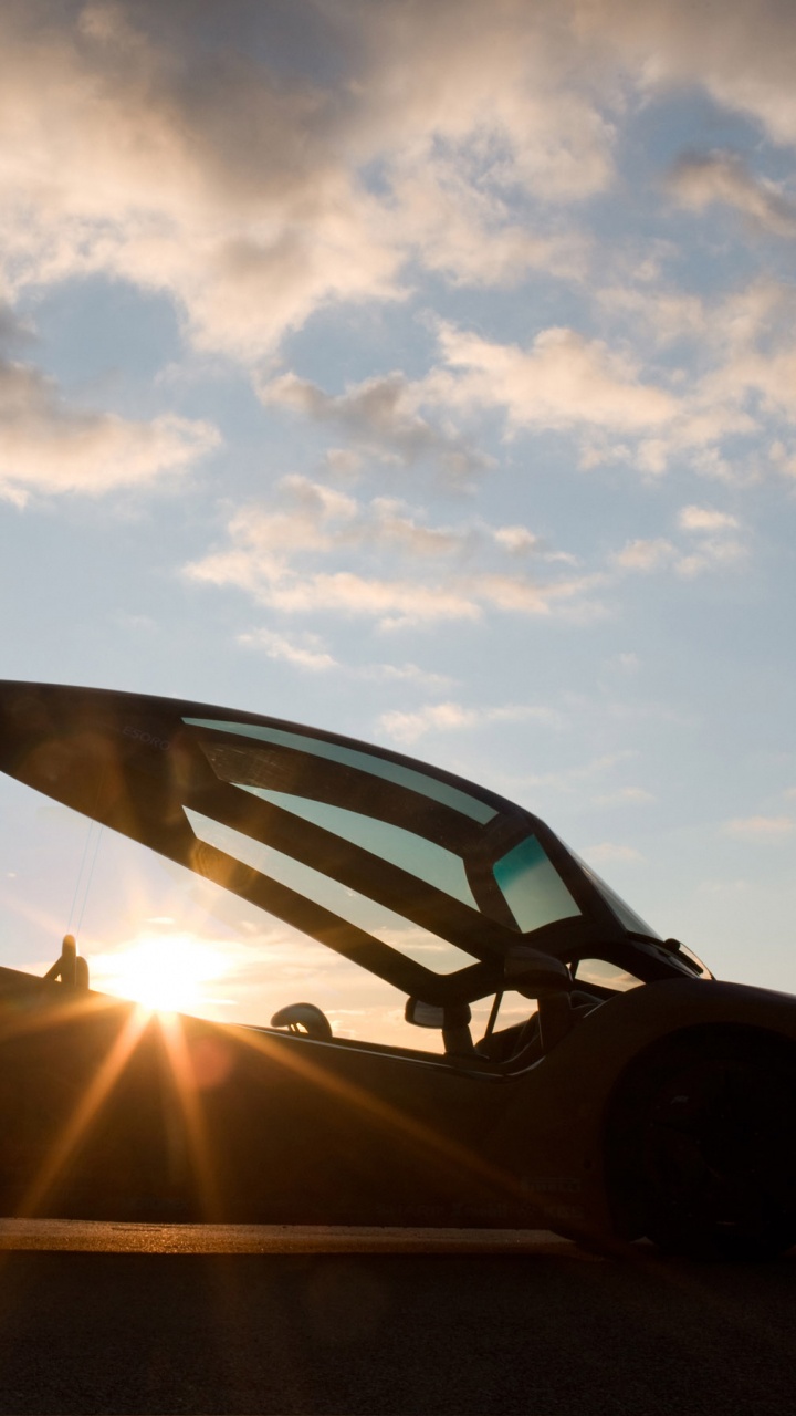 Black Ferrari 458 Italia on Beach Shore During Daytime. Wallpaper in 720x1280 Resolution