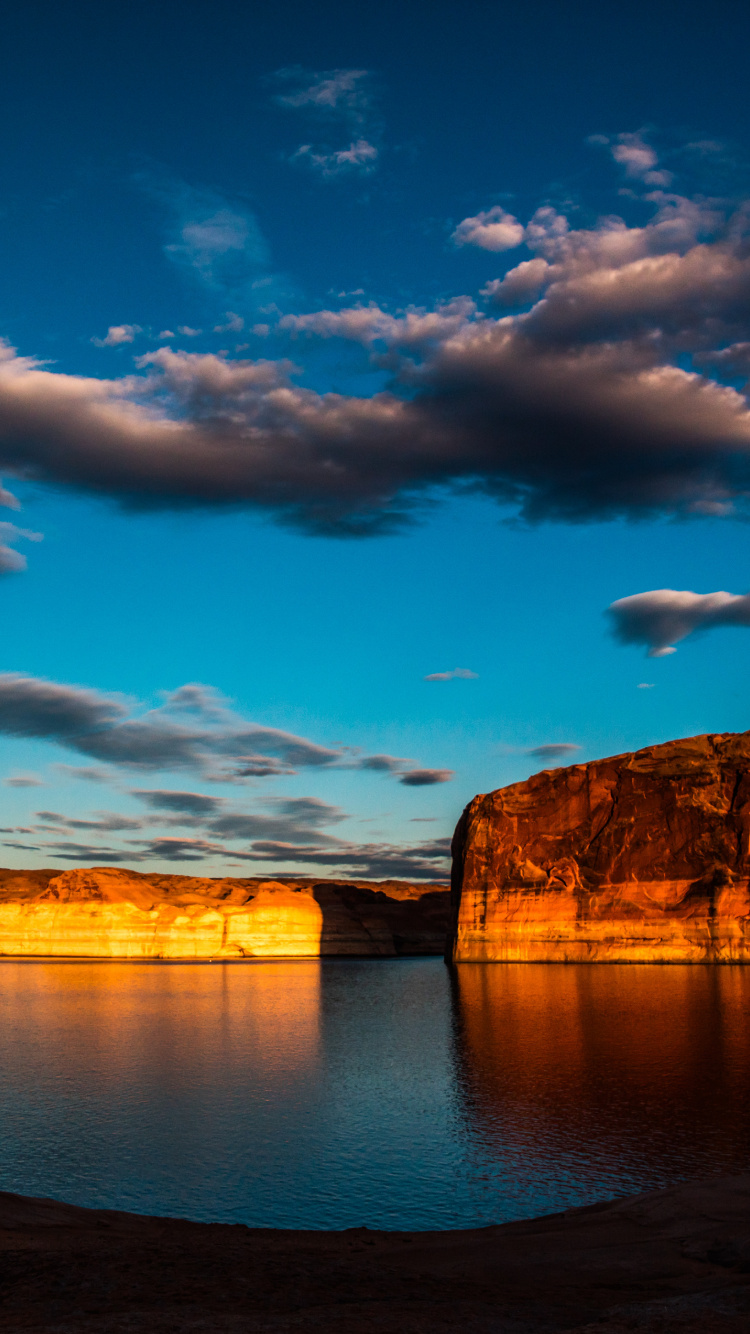 Natur, Cloud, Wasser, Blau, Reflexion. Wallpaper in 750x1334 Resolution